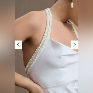 BHLDN Johanna Pearl Strap Satin Wedding Gown